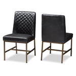 Load image into Gallery viewer, Baxton Studio Margaux Modern Luxe Black Faux Leather Upholstered Dining Chair (Set Of 2)
