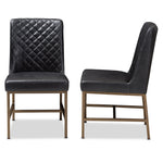 Load image into Gallery viewer, Baxton Studio Margaux Modern Luxe Black Faux Leather Upholstered Dining Chair (Set Of 2)
