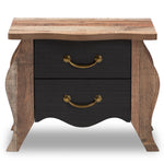 Load image into Gallery viewer, Baxton Studio Romilly Country Cottage Farmhouse Black And Oak-Finished Wood 2-Drawer Nightstand
