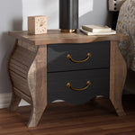 Load image into Gallery viewer, Baxton Studio Romilly Country Cottage Farmhouse Black And Oak-Finished Wood 2-Drawer Nightstand
