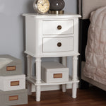 Load image into Gallery viewer, Baxton Studio Audrey Country Cottage Farmhouse White Finished 2-Drawer Nightstand
