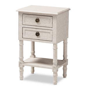 Baxton Studio Lenore Country Cottage Farmhouse 2-Drawer Nightstand