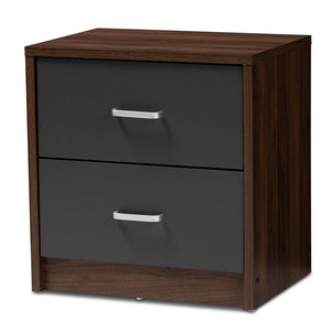 Baxton Studio Hansel Modern and Contemporary 2-Drawer Finished Nightstand