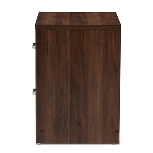 Baxton Studio Hansel Modern And Contemporary 2-Drawer Dark Brown And Dark Grey Finished Nightstand