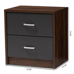 Load image into Gallery viewer, Baxton Studio Hansel Modern And Contemporary 2-Drawer Dark Brown And Dark Grey Finished Nightstand
