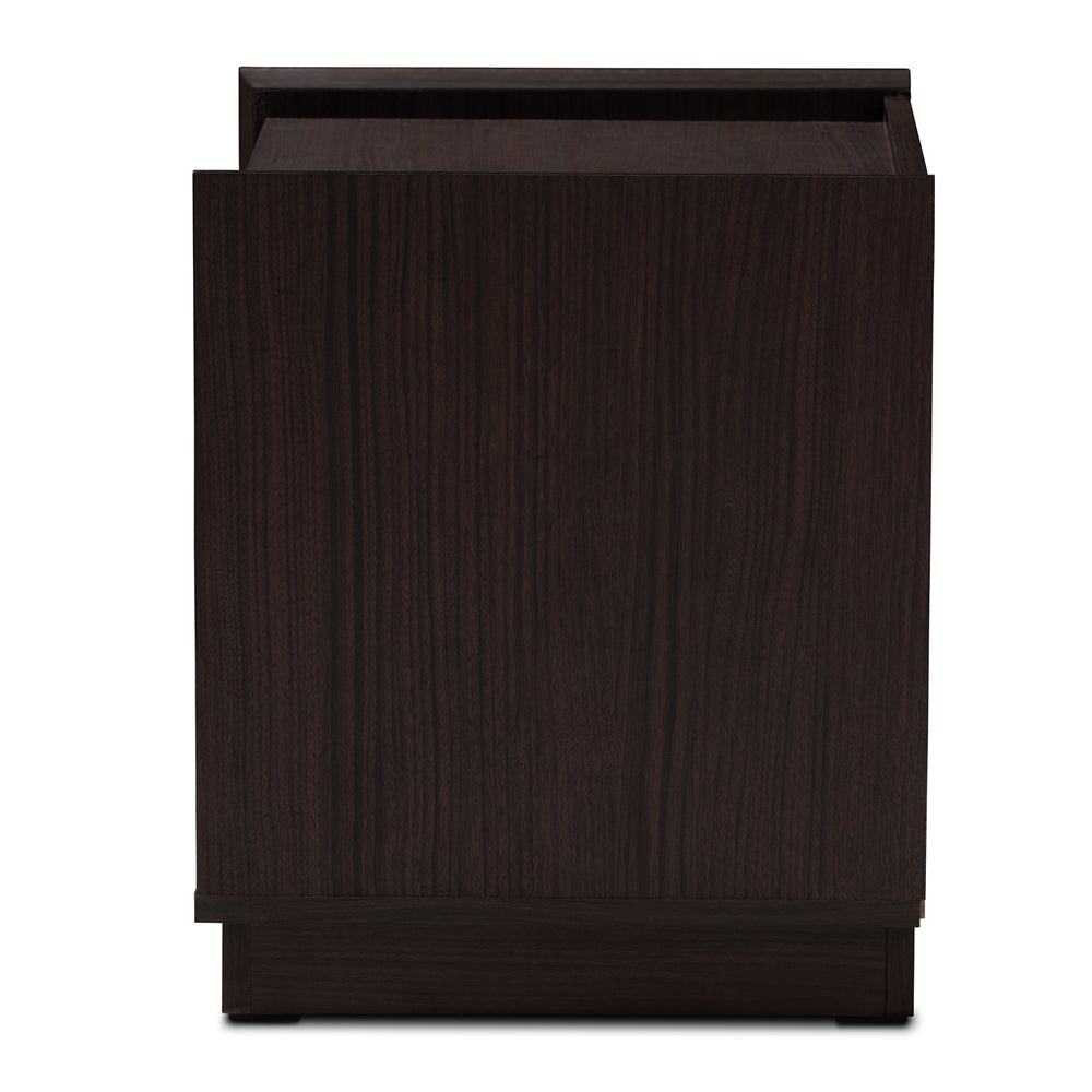 Baxton Studio Larsine Modern And Contemporary Brown Finished 2-Drawer Nightstand