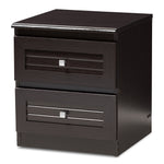 Load image into Gallery viewer, Baxton Studio Carine Modern And Contemporary Wenge Brown Finished 2-Drawer Nightstand
