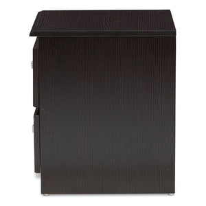 Baxton Studio Carine Modern And Contemporary Wenge Brown Finished 2-Drawer Nightstand