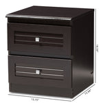 Load image into Gallery viewer, Baxton Studio Carine Modern And Contemporary Wenge Brown Finished 2-Drawer Nightstand
