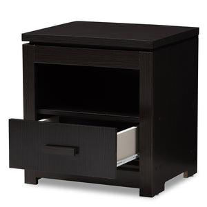 Baxton Studio Bienna Modern And Contemporary Wenge Brown Finished 1-Drawer Nightstand