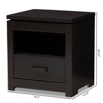 Load image into Gallery viewer, Baxton Studio Bienna Modern And Contemporary Wenge Brown Finished 1-Drawer Nightstand
