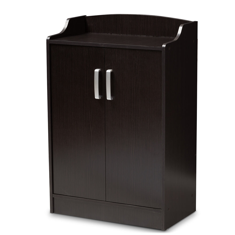 Baxton Studio Verdell Modern And Contemporary Wenge Brown Finished Shoe Cabinet