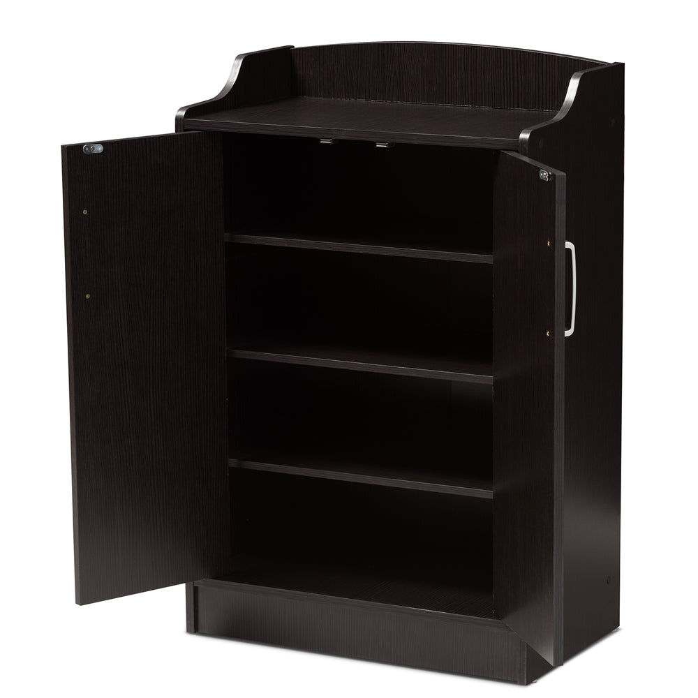 Baxton Studio Verdell Modern And Contemporary Wenge Brown Finished Shoe Cabinet