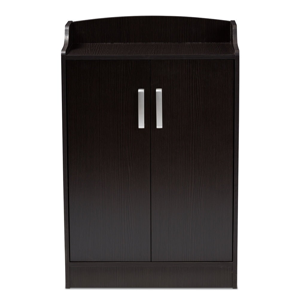 Baxton Studio Verdell Modern And Contemporary Wenge Brown Finished Shoe Cabinet