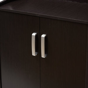 Baxton Studio Verdell Modern And Contemporary Wenge Brown Finished Shoe Cabinet