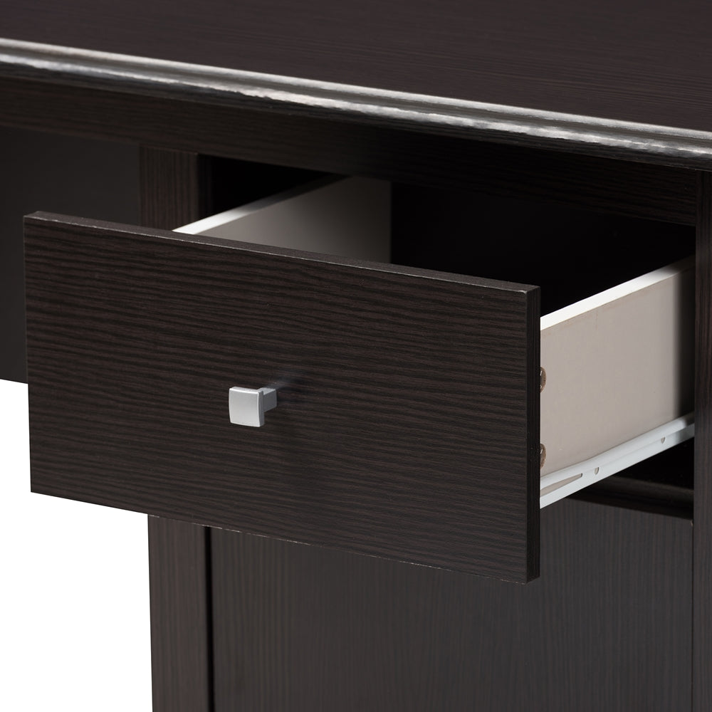 BAXTON STUDIO BELORA MODERN AND CONTEMPORARY WENGE BROWN FINISHED DESK