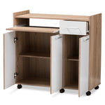 Load image into Gallery viewer, Baxton Studio Charmain Modern And Contemporary Light Oak And White Finish Kitchen Cabinet
