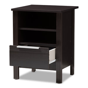 Baxton Studio Hamish Modern And Contemporary Wenge Brown Finished 1-Drawer Nightstand