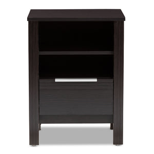 Baxton Studio Hamish Modern And Contemporary Wenge Brown Finished 1-Drawer Nightstand