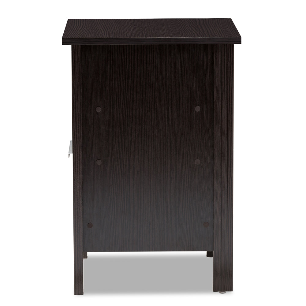 Baxton Studio Hamish Modern And Contemporary Wenge Brown Finished 1-Drawer Nightstand