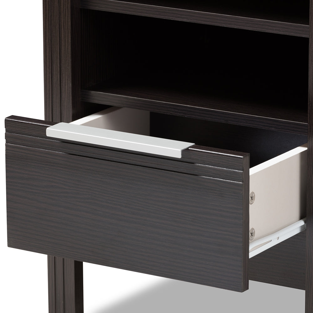 BAXTON STUDIO HAMISH MODERN AND CONTEMPORARY WENGE BROWN FINISHED 1-DRAWER NIGHTSTAND