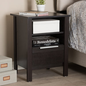 Baxton Studio Hamish Modern And Contemporary Wenge Brown Finished 1-Drawer Nightstand