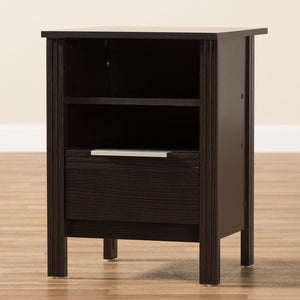 Baxton Studio Hamish Modern And Contemporary Wenge Brown Finished 1-Drawer Nightstand