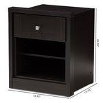 Load image into Gallery viewer, Baxton Studio Danette Modern And Contemporary Wenge Brown Finished 1-Drawer Nightstand
