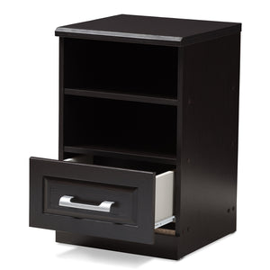 Baxton Studio Odelia Modern And Contemporary Wenge Brown Finished 1-Drawer Nightstand