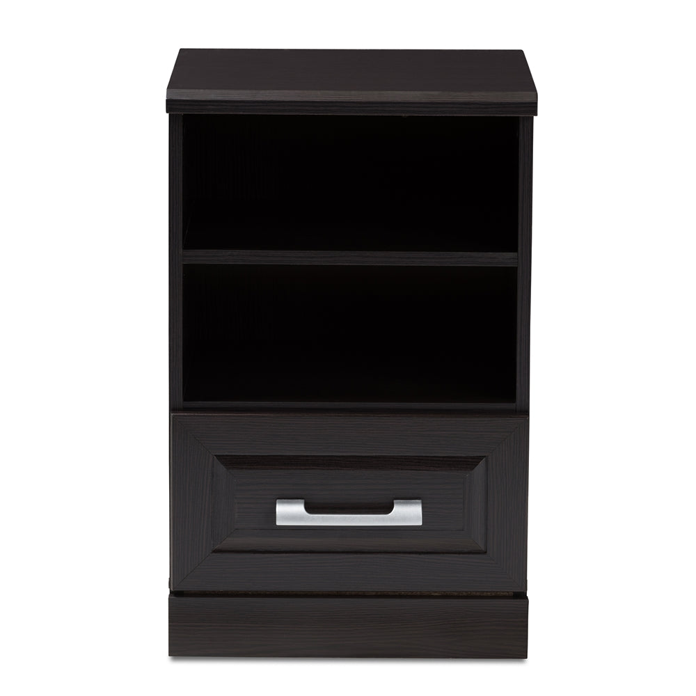 Baxton Studio Odelia Modern And Contemporary Wenge Brown Finished 1-Drawer Nightstand