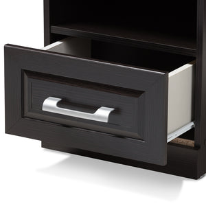 BAXTON STUDIO ODELIA MODERN AND CONTEMPORARY WENGE BROWN FINISHED 1-DRAWER NIGHTSTAND