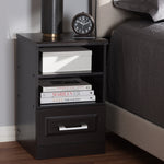 Load image into Gallery viewer, Baxton Studio Odelia Modern And Contemporary Wenge Brown Finished 1-Drawer Nightstand
