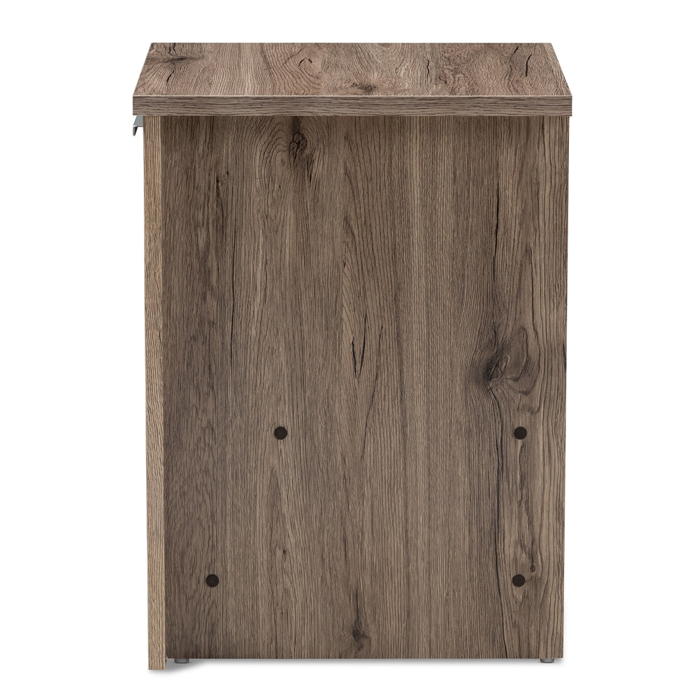 Baxton Studio Laverne Modern And Contemporary Oak Brown Finished 1-Drawer Nightstand