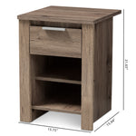 Load image into Gallery viewer, Baxton Studio Laverne Modern And Contemporary Oak Brown Finished 1-Drawer Nightstand
