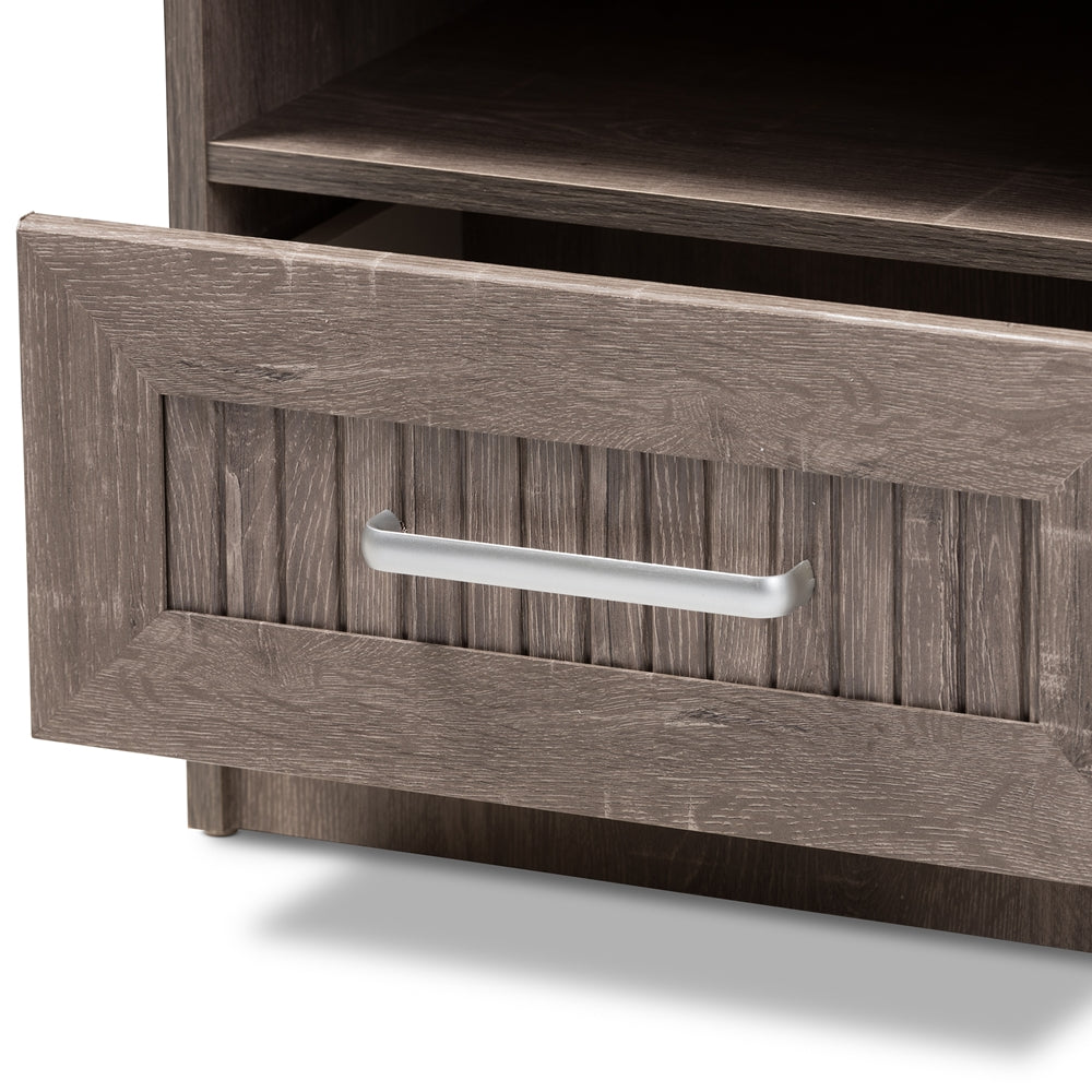 BAXTON STUDIO GALLIA MODERN AND CONTEMPORARY OAK BROWN FINISHED 1-DRAWER NIGHTSTAND