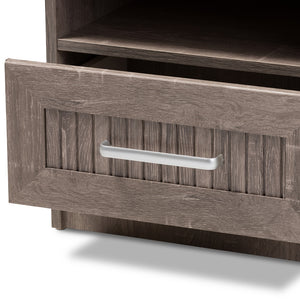 BAXTON STUDIO GALLIA MODERN AND CONTEMPORARY OAK BROWN FINISHED 1-DRAWER NIGHTSTAND