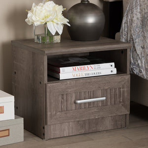 Baxton Studio Gallia Modern And Contemporary Oak Brown Finished 1-Drawer Nightstand