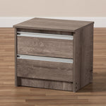 Load image into Gallery viewer, Baxton Studio Gallia Modern And Contemporary Oak Brown Finished 2-Drawer Nightstand
