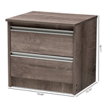 Load image into Gallery viewer, Baxton Studio Gallia Modern And Contemporary Oak Brown Finished 2-Drawer Nightstand
