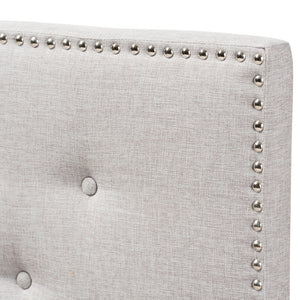 BAXTON STUDIO WINDSOR MODERN AND CONTEMPORARY GREYISH BEIGE FABRIC UPHOLSTERED TWIN SIZE HEADBOARD