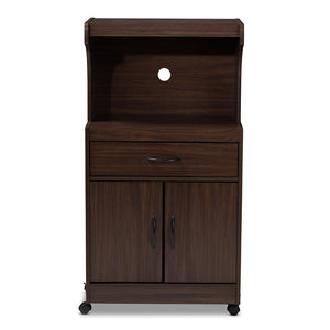 Baxton Studio Tannis Modern And Contemporary Dark Walnut Finished Kitchen Cabinet