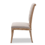 Load image into Gallery viewer, Baxton Studio Charmant French Provincial Beige Fabric Upholstered Weathered Oak Finished Wood Dining Chair
