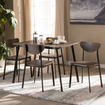 Load image into Gallery viewer, Baxton Studio Ornette Mid-Century Modern Matte Black Frame 5-Piece Dining Set
