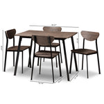 Load image into Gallery viewer, Baxton Studio Ornette Mid-Century Modern Matte Black Frame 5-Piece Dining Set
