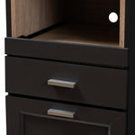 Load image into Gallery viewer, Baxton Studio Fabian Modern And Contemporary Dark Grey And Oak Brown Finished Kitchen Cabinet With Roll-Out Compartment
