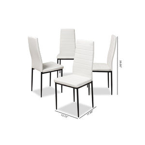 Baxton Studio Armand Modern And Contemporary White Faux Leather Upholstered Dining Chair (Set Of 4)