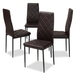 Load image into Gallery viewer, Baxton Studio Blaise Modern And Contemporary Brown Faux Leather Upholstered Dining Chair (Set Of 4)
