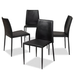 Load image into Gallery viewer, Baxton Studio Pascha Modern And Contemporary Black Faux Leather Upholstered Dining Chair (Set Of 4)
