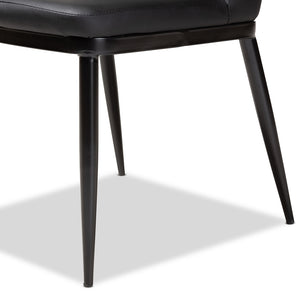 BAXTON STUDIO DARCELL MODERN AND CONTEMPORARY BLACK FAUX LEATHER UPHOLSTERED DINING CHAIR (SET OF 4)