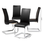 Load image into Gallery viewer, Baxton Studio Cyprien Modern And Contemporary Black Faux Leather Upholstered Dining Chair (Set Of 4)
